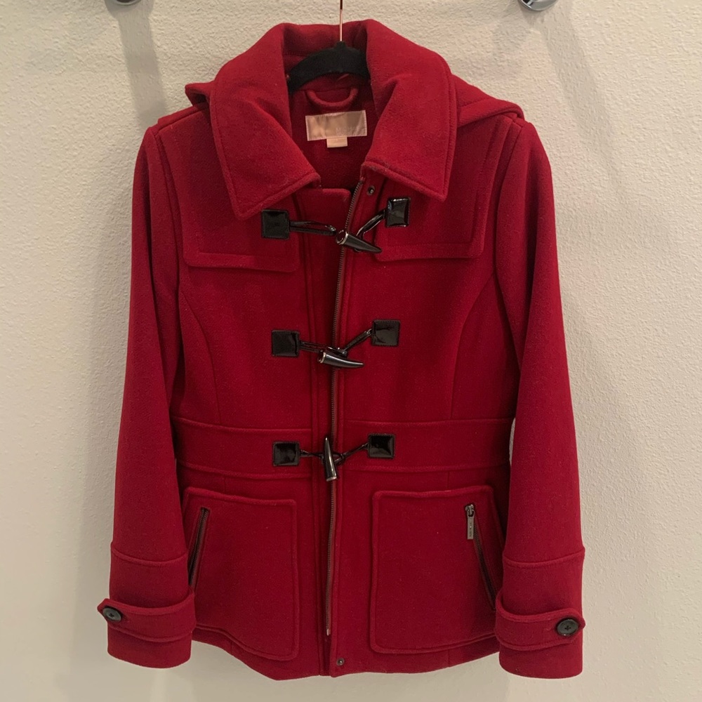 Michael Kors Red Pea Coat- Size 6